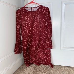 Red long sleeve dress